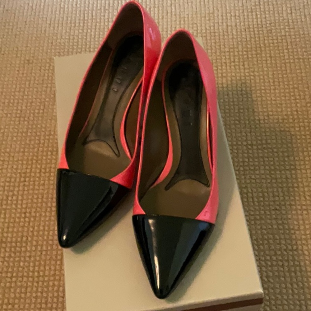 Marni Pink and Black Pointed Toe Heels